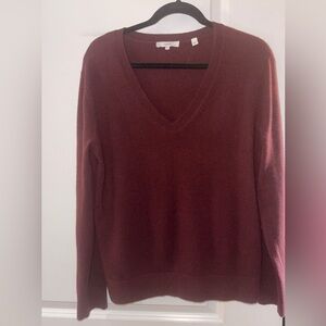 Vince Cashmere V-Neck Sweater - Burgundy